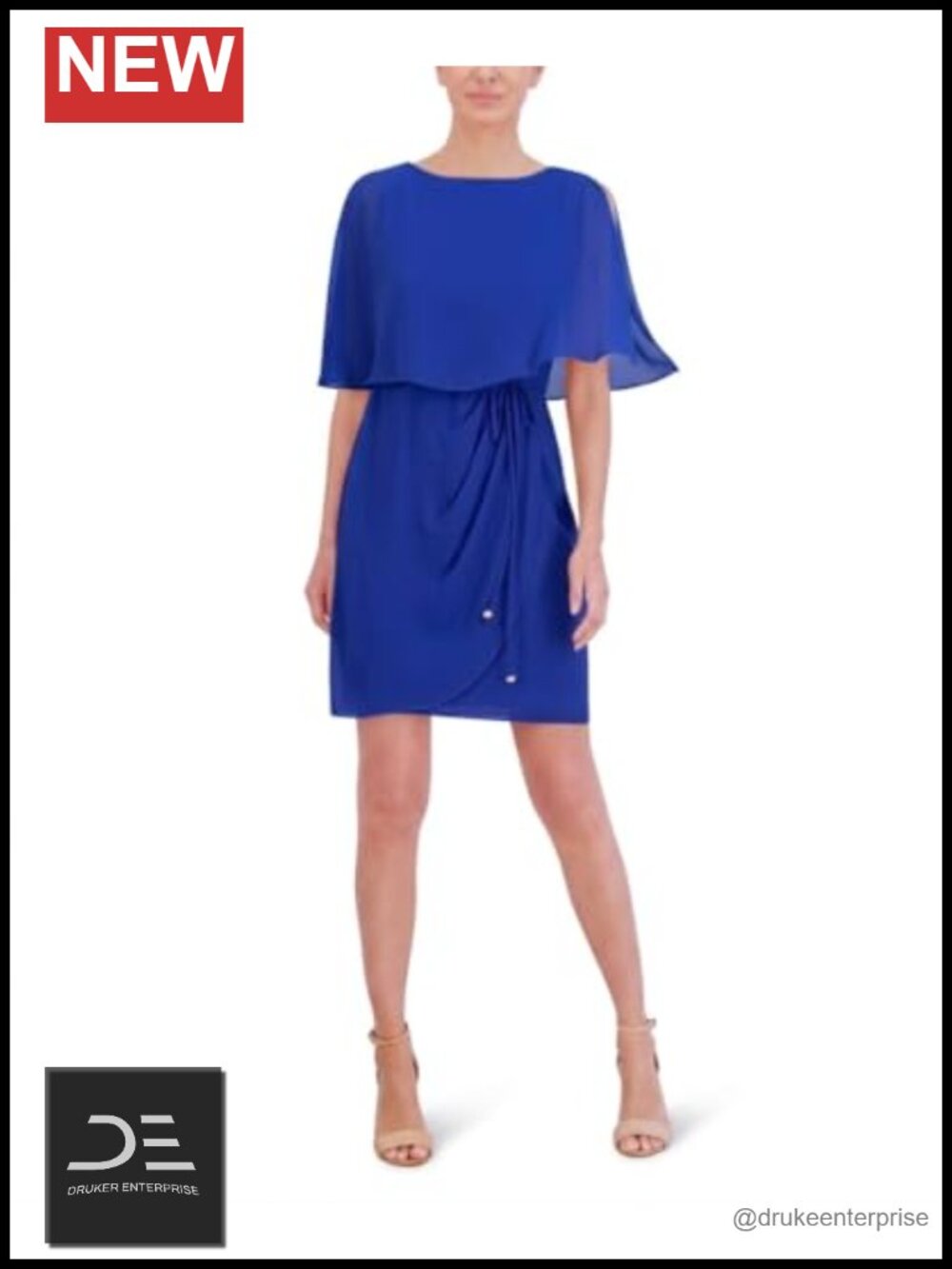 Sleeveless Boat Neck Mini Dress Cobalt